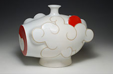 am Chung, Cloud Bottle, porcelain, 10"x12"x7", 2013